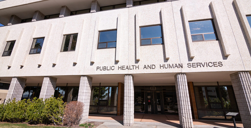 A photo of the The Montana Department of Public Health and Human Services building