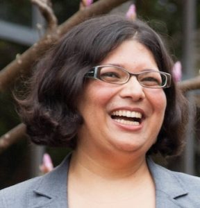 A headshot of Shanthi-Gonzales smiling