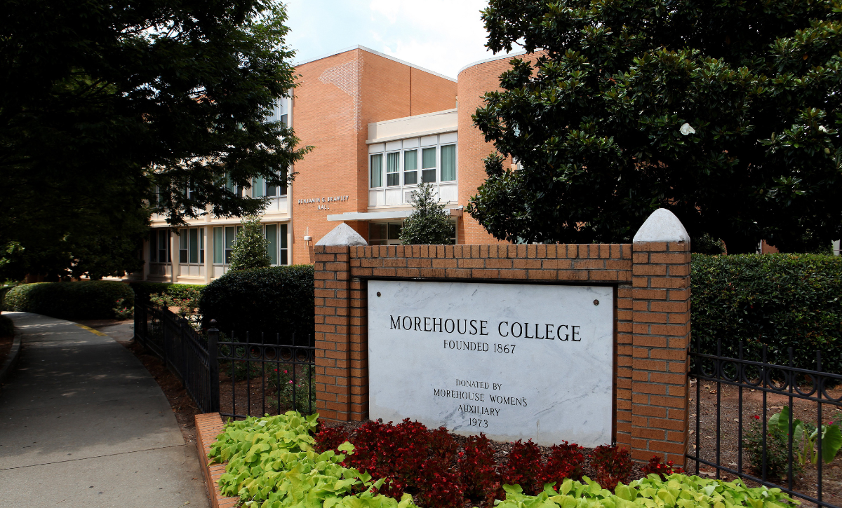 Photo of Campus sign of Morehouse College in Atlanta