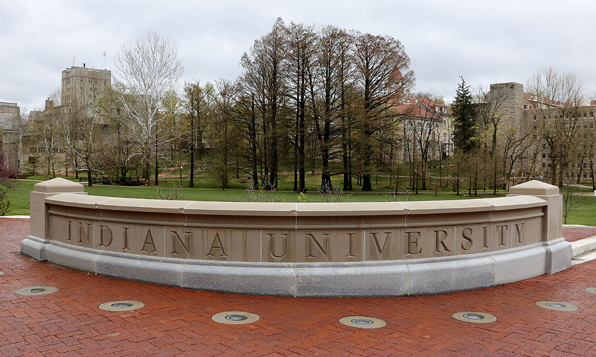 A photo of the entrance to Indiana University campus
