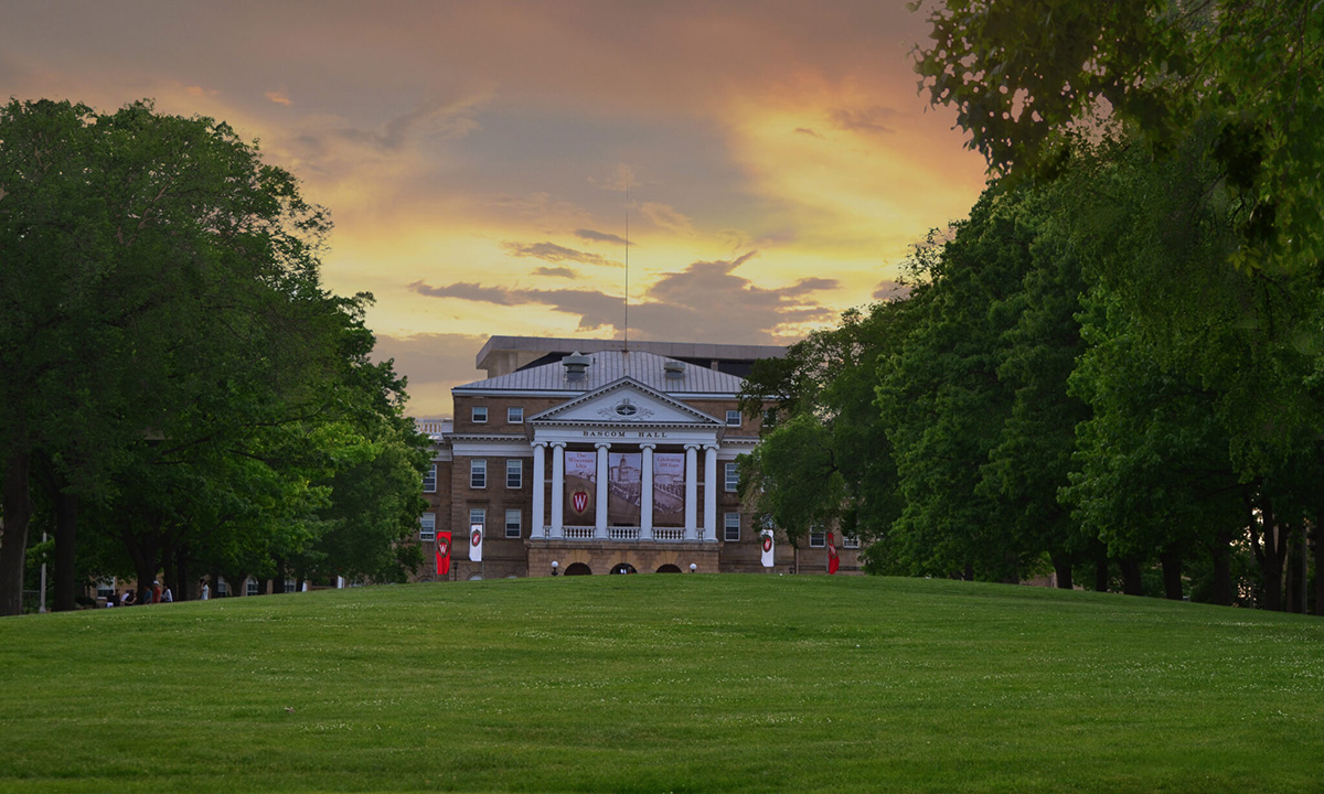 Bascom Hall, completed 1849, on the campus of the University of Wisconsin-Madison