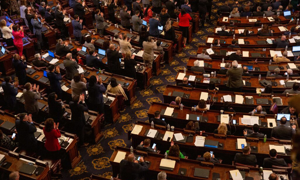 A view of the floor of the Pennsylvania House of Representatives