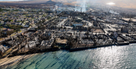 This is a photo of Lahaina, Maui after the fires.