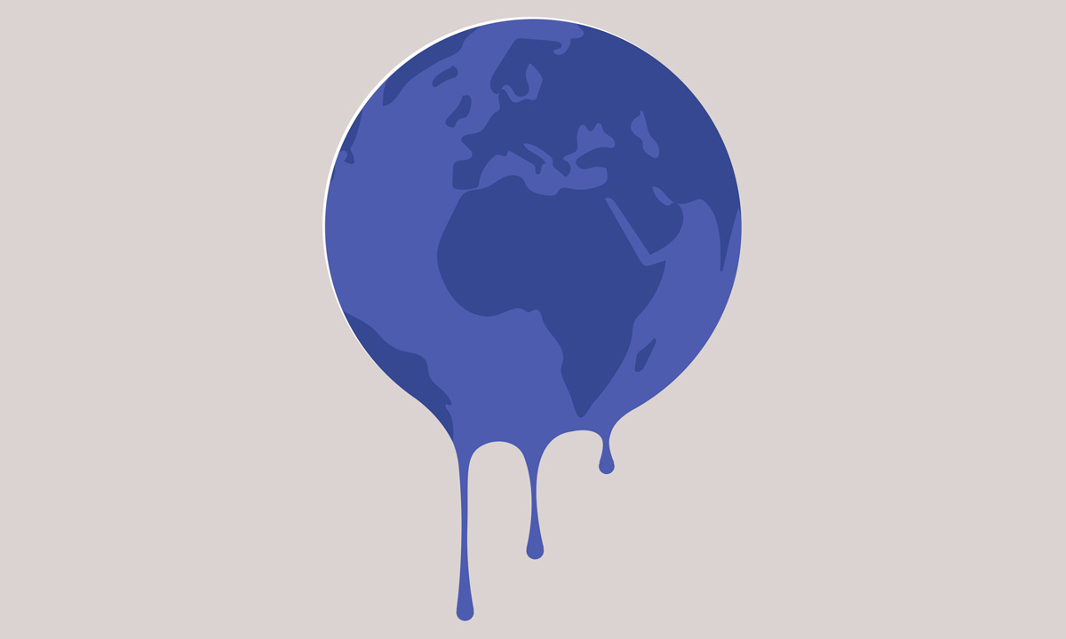 A conceptual illustration of Earth "melting"