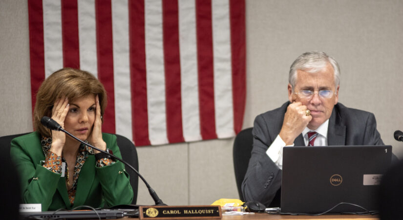 This is a photo of Missouri State Board of Education Vice President Carol Hallquist and President Charlie Shields