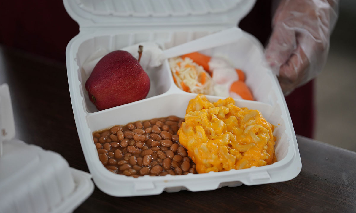 This is a photo of a school lunch meal.