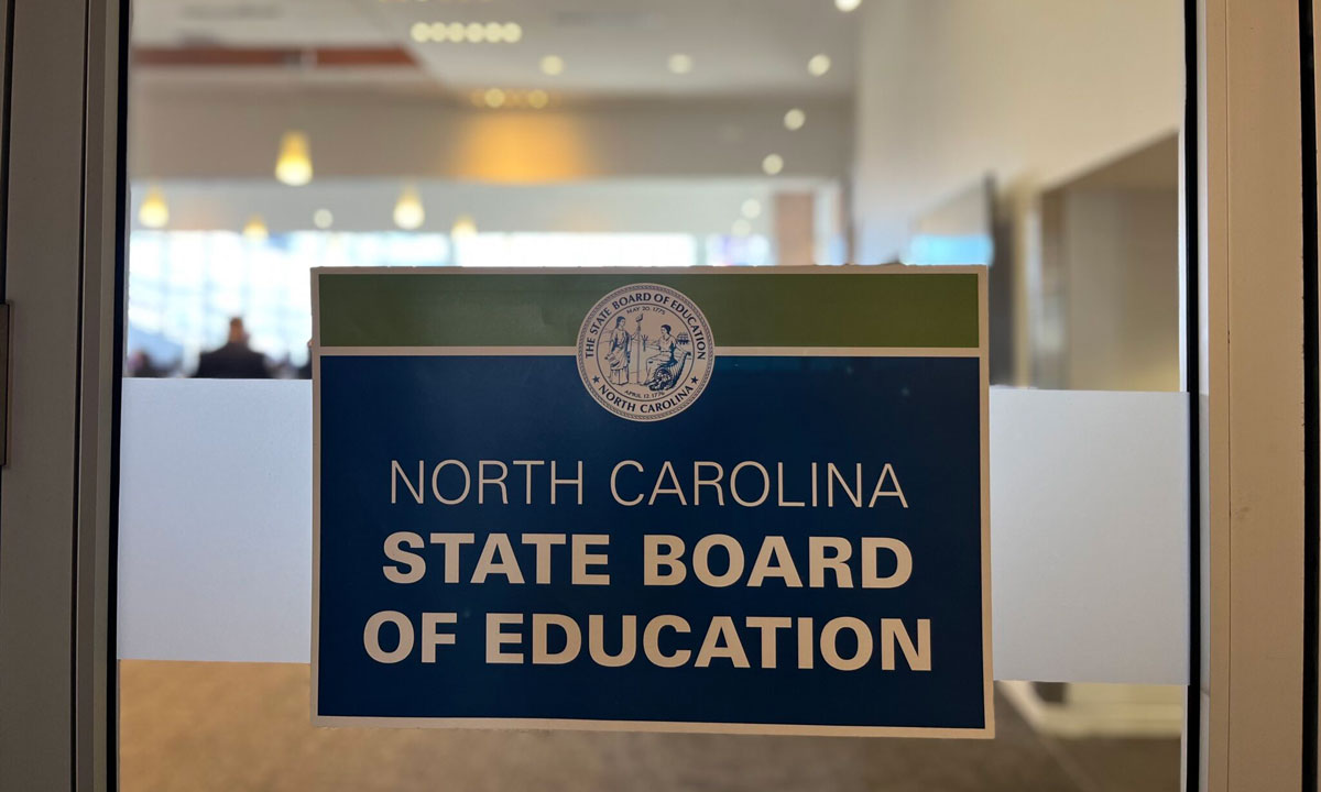 This is a photo of the North Carolina State Board of Education door.