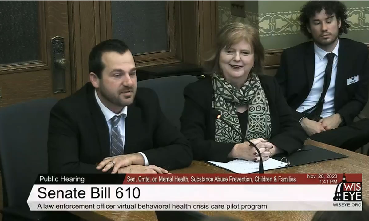 This is a photo of a Wisconsin Senators Sens. Romaine Quinn and Barbara Dittrich at a hearing.