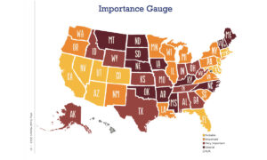 A map is shown of state rankings from Why Rural Matters 2023