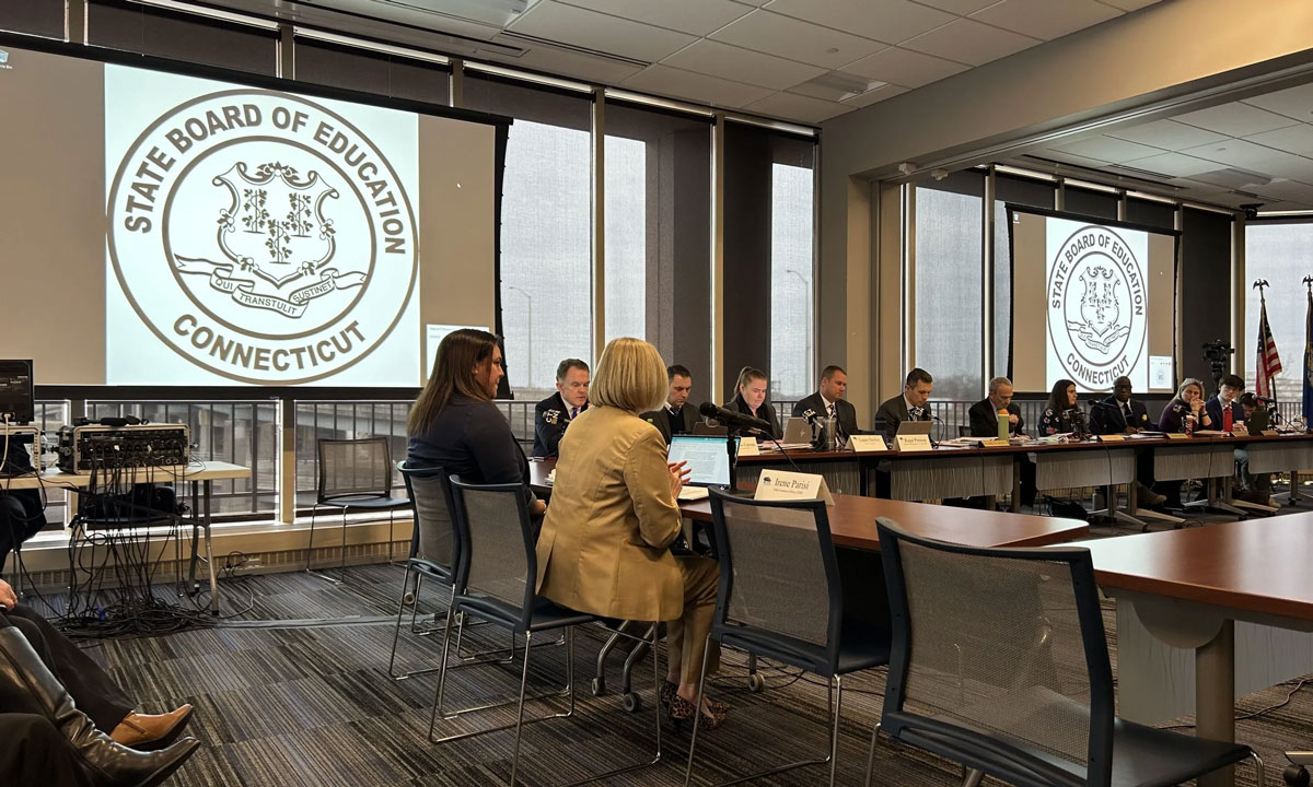 This is a photo of the Connecticut Board of Education voting.