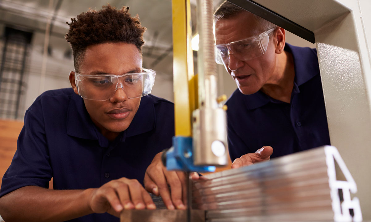 This is a photo of a student in a vocational class.