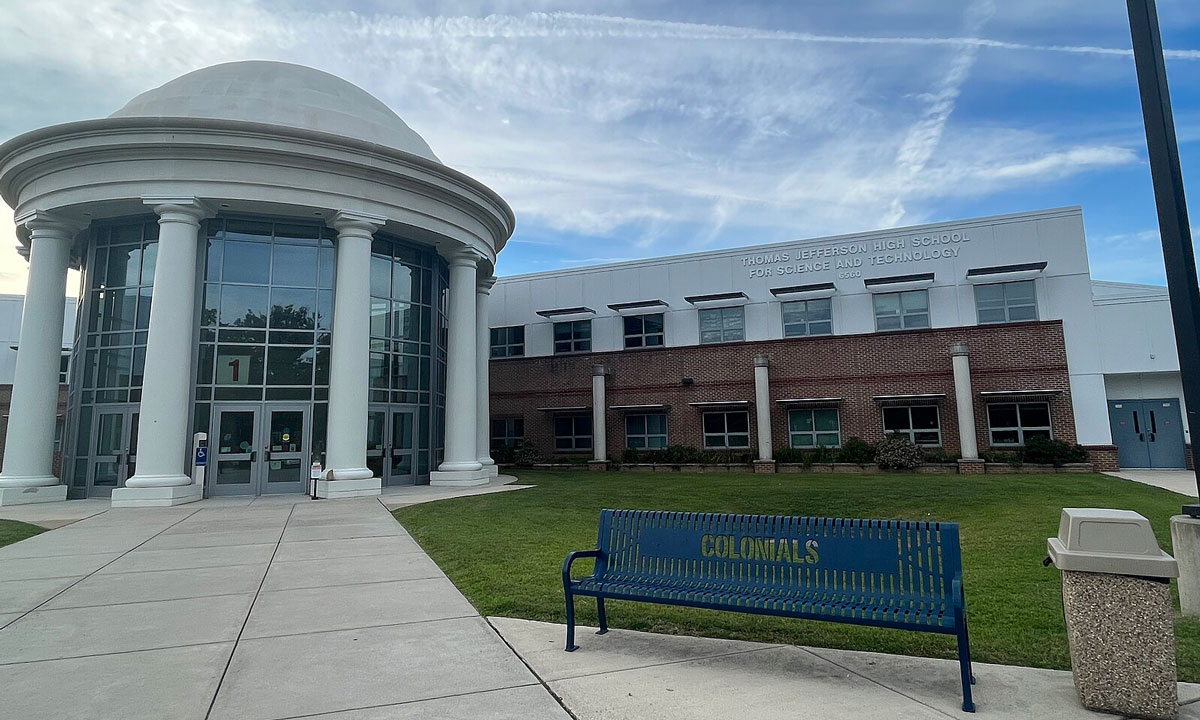 This is a photo of Thomas Jefferson High School in Fairfax County, Virginia.